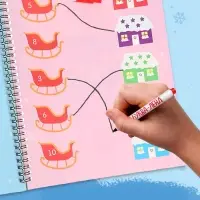 Книга &laquo;Новогодние задачки&raquo;, 3-5 лет, многоразовая, с маркером, 38 заданий