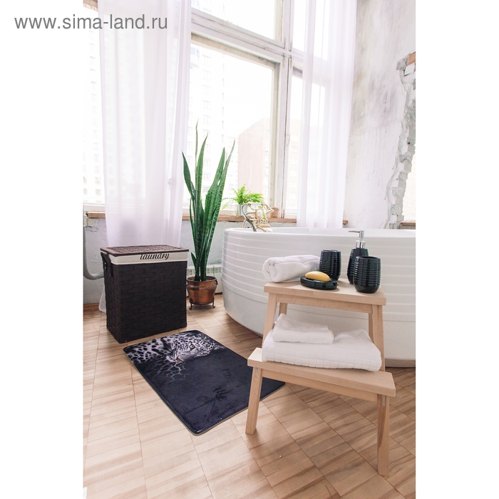 Коврик для ванной Доляна «Леопард», 45×75 см