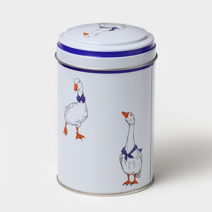 Банка для сыпучих продуктов «Гуси», 1,1 л, d=9,9 см, круглая