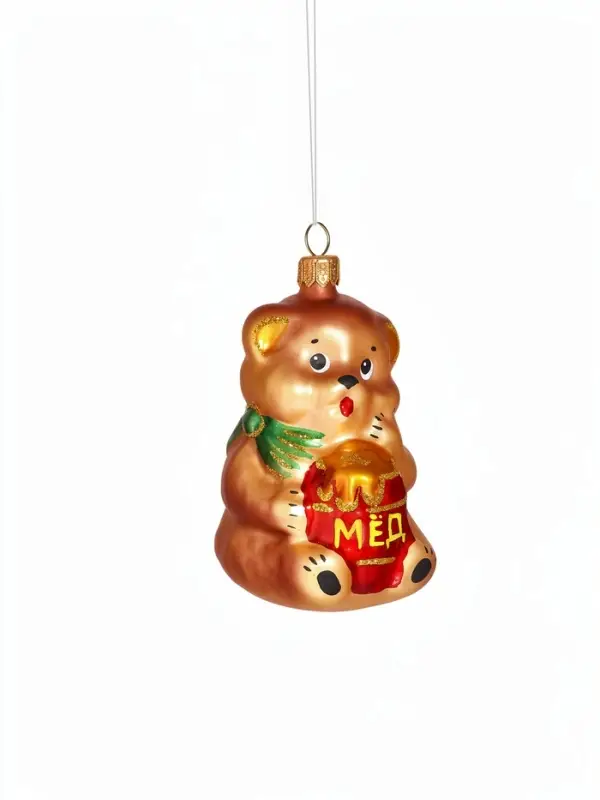 Ёлочная игрушка &laquo;Мишка с мёдом&raquo;, h=7.8 см