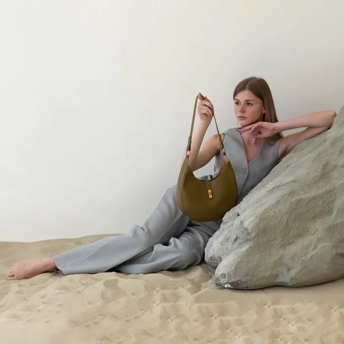 Сумка женская багет TEXTURA на молнии, 27&times;9&times;23 см, хаки