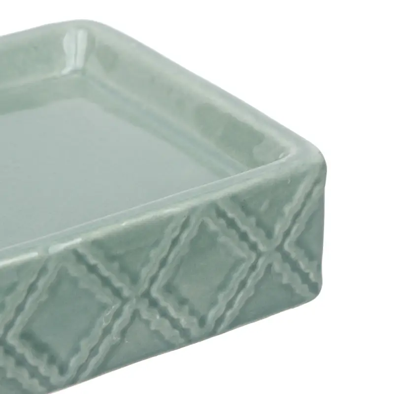 VETTA Мыльница, керамика, 11x9,5x3,5 см, ромбы, мятный