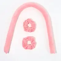 Мягкие бигуди &laquo;Волшебный локон&raquo;, 3 предмета: бигуди, резинки 2 шт., плюшевые, розовые