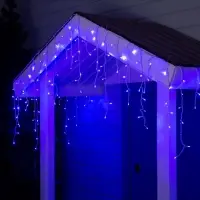 Гирлянда &laquo;Бахрома&raquo; 4&times;0.6 м, IP44, белая нить, 180 LED, свечение синее, 8 режимов, 220 В