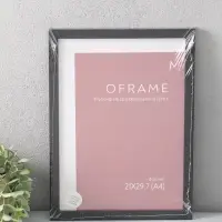 Фоторамка для фото 21х29,7 см (А4) "Oframe", пластик, чёрный, (пластик экран)