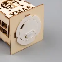 Ёлочная игрушка &laquo;Домик со снеговиком&raquo;, 6&times;4.5&times;4.5 см, от батареек, свечение тёплое белое