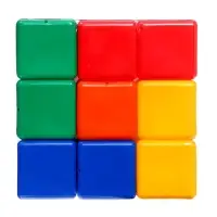 Кубики детские, пластиковые, цветные, 9 штук, 6&times;6 см
