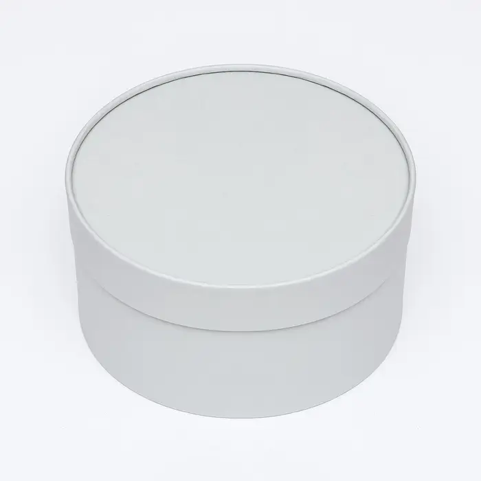 Подарочная коробка круглая, пепельно-серый, завальцованная без окна, 21&times;11 см