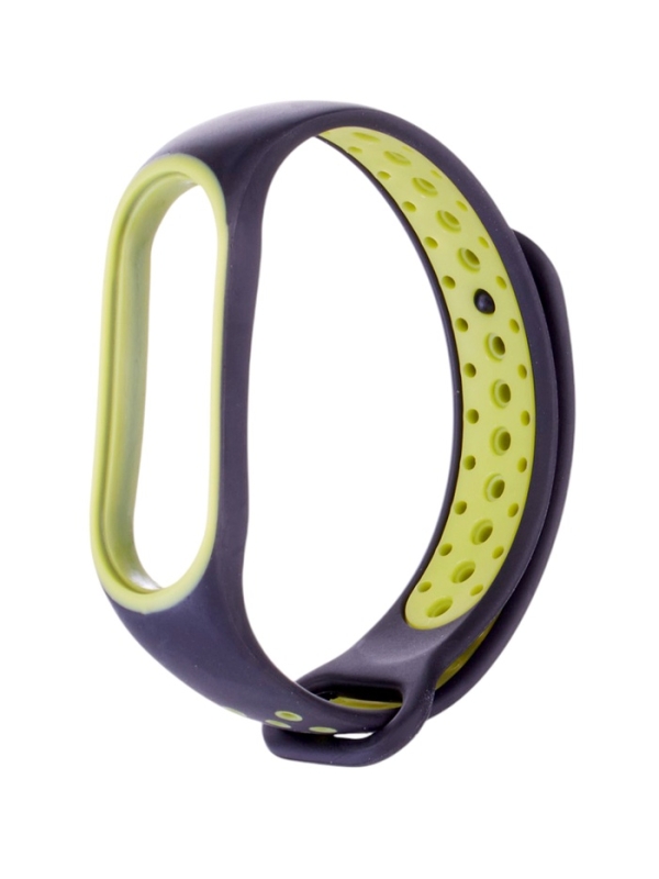 Ремешок Luazon для фитнес-браслета Mi Band 5/6/7, с перфорацией, чёрно-зелёный Ремешок Luazon для фитнес-браслета Mi Band 5/6/7, с перфорацией, чёрно-зелёный