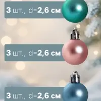 Ёлочные шары &laquo;Шарм&raquo;, d=2.6 см, набор 25 шт., МИКС