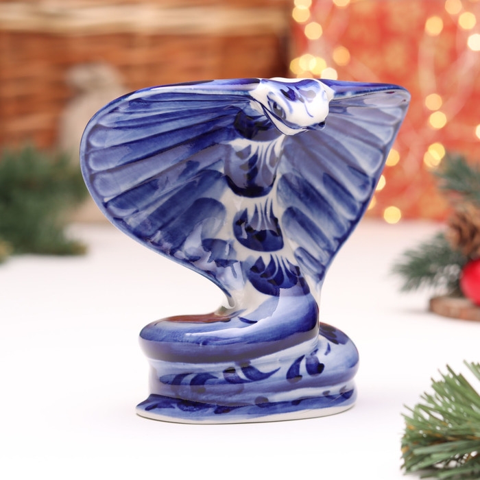 Сувенир Сувенир "Змея", №2, гжель, 11 см