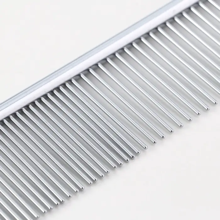 Расчёска для шерсти средняя, 19&times;4 см, редкие и частые зубья, металл