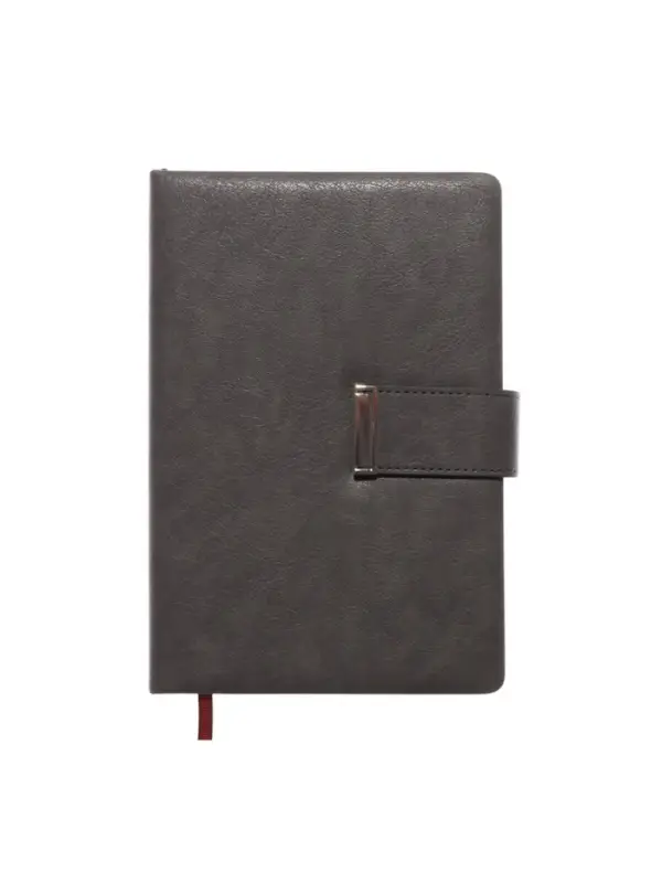 Ежедневник недатированный формат А5, с хлястиком, 112л, линия, пвх, Серый Ежедневник недатированный формат А5, с хлястиком, 112л, линия, пвх, Серый