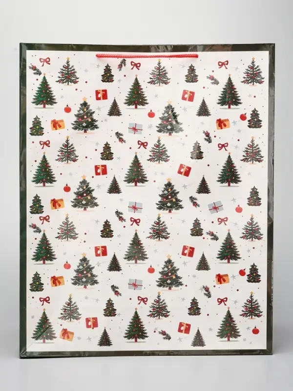 Пакет ламинированный &laquo;Новогодний паттерн&raquo;, XL 40&times;49&times;15 см