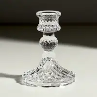 Стеклянный подсвечник на 1 свечу &laquo;Женева&raquo;, d=2.2 см, прозрачный, 10.5&times;7.7&times;7.7 см