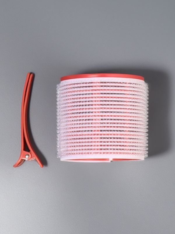 Бигуди-липучка с/зажим d6,5см (наб 6шт цена за наб) персик пакет