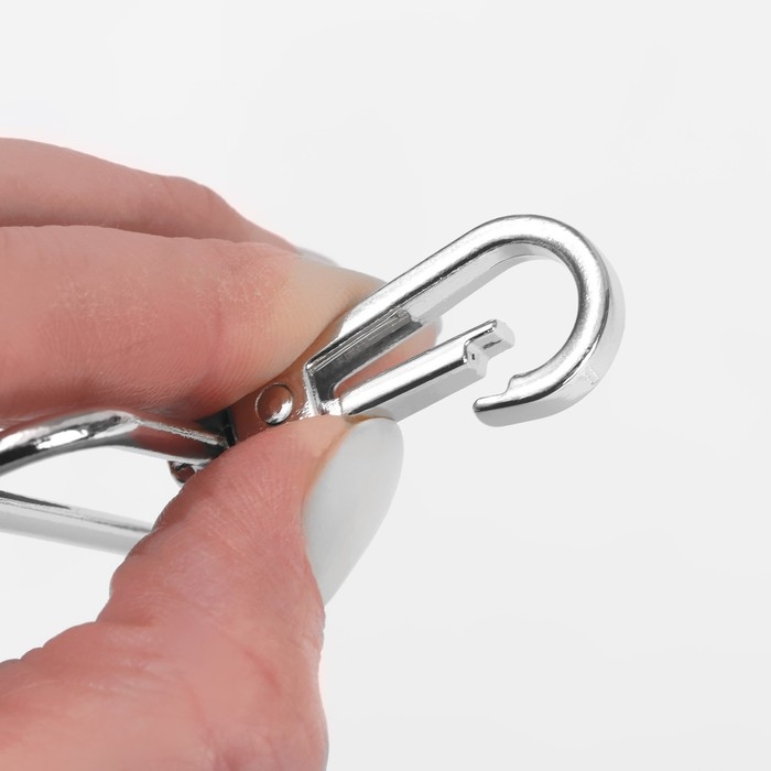 Карабин металлический, 57 × 49 мм / 50 × 3,5 мм, 3 шт, цвет серебряный Карабин металлический, 57 × 49 мм / 50 × 3,5 мм, 3 шт, цвет серебряный