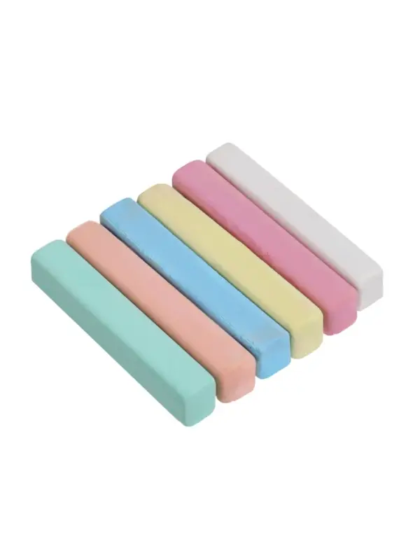 Мелки цветные Calligrata, в наборе 6 штук, квадратные, МИКС