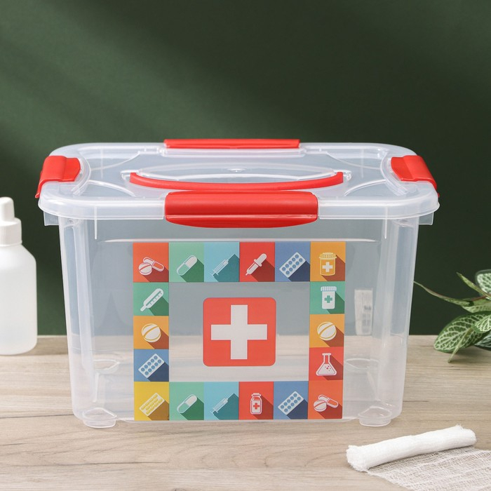 Короб для хранения econova «Аптечка», 5,5 л, рисунок МИКС Короб для хранения econova «Аптечка», 5,5 л, рисунок МИКС