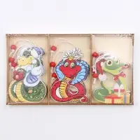 Елочные игрушки в деревянной подарочной упаковке, 9 шт.