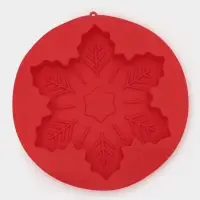 Форма для выпечки новогодняя Доляна &laquo;Снежинка&raquo;, силикон, 23&times;3.5 см, красная