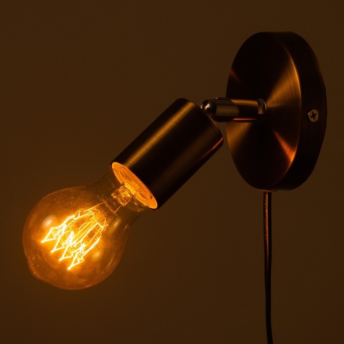 Спот Спот "Дарни" с проводом 150 м и выкл. Е27 40Вт медь 10х10х10