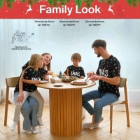 Футболка детская KAFTAN "Xmas family" , размер 36 (134-140), цвет чёрный