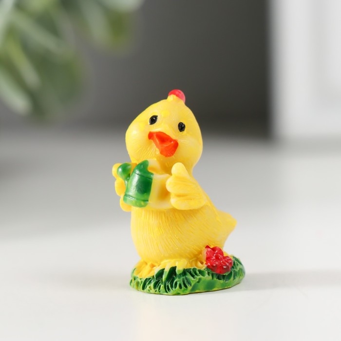 Сувенир полистоун "Цыплёнок на травке" набор 4 шт 2х2х3,2 см