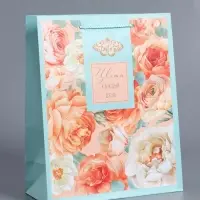 Пакет подарочный "Цвети каждый день" ламинированный 26 х 12 х 32 см