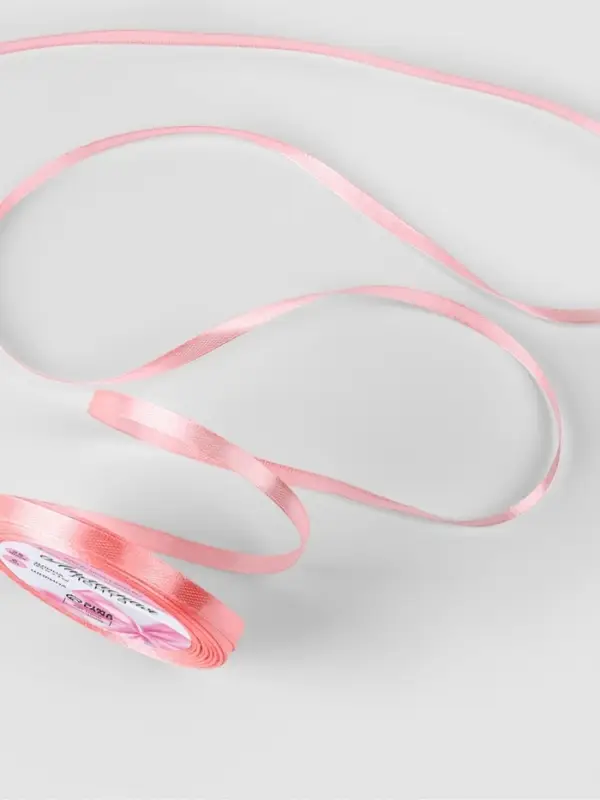 Лента атласная, 6 мм, 23±1 м, розовая №66 Лента атласная, 6 мм, 23±1 м, розовая №66