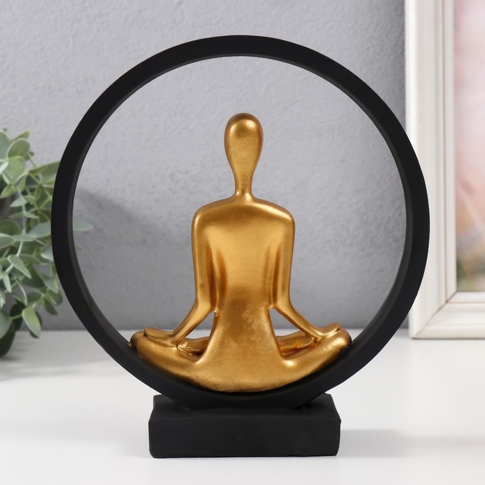 Сувенир полистоун  Сувенир полистоун "Дзен" чёрный с золотом 19,2х5,9х21,5 см