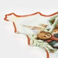 Блюдо сервировочное новогоднее Доляна &laquo;Московкий мишка&raquo;, 24.5&times;24.7&times;2 см, стекло, белое, красное