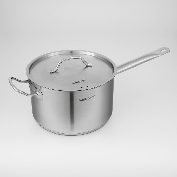 Ковш «Общепит», 6,3 л, d=24 см, h=14,5 см, металлическая крышка, с теплораспределительным слоем, индукция Ковш «Общепит», 6,3 л, d=24 см, h=14,5 см, металлическая крышка, с теплораспределительным слоем, индукция