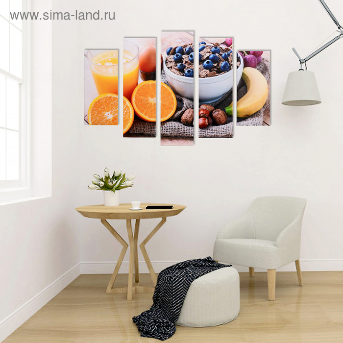 Модульная картина  Модульная картина "Летний завтрак" (2-23х52; 2-24х70; 1-24х80) 120х80см