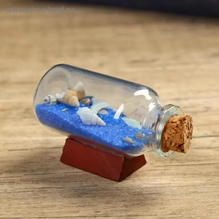 Фигурка «Сувенир в бутылке. Ракушки», 6×2.5×3.5 см, МИКС Фигурка «Сувенир в бутылке. Ракушки», 6×2.5×3.5 см, МИКС