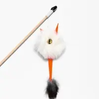 Дразнилка - удочка из меха кролика &laquo;Монстрик&raquo;, на деревянной палочке, цвет МИКС