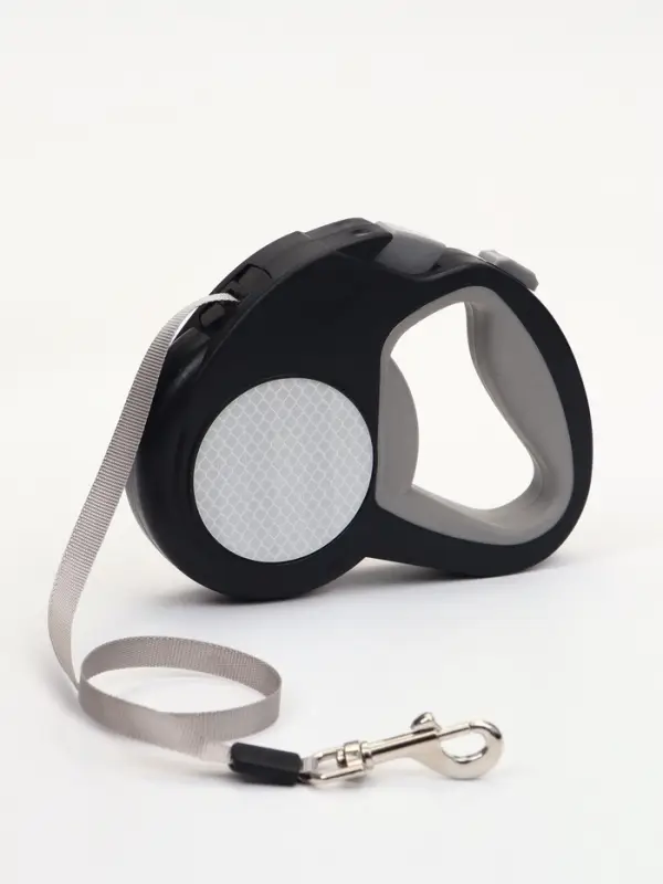 Рулетка &laquo;Пижон&raquo; светоотражающая, 5 м, до 30 кг, лента, прорезиненная ручка, серая