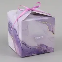Коробка подарочная самосборная Present, 12&times;12&times;12 см, с лентой