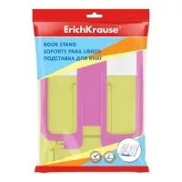 Подставка для книг с держателем ErichKrause Base, Neon Solid, пластиковая, желтая с розовым