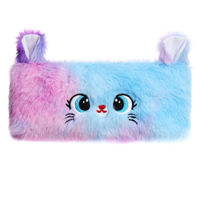 Пенал школьный меховой на молнии Calligrata Пенал школьный меховой на молнии Calligrata "Мышка", микс