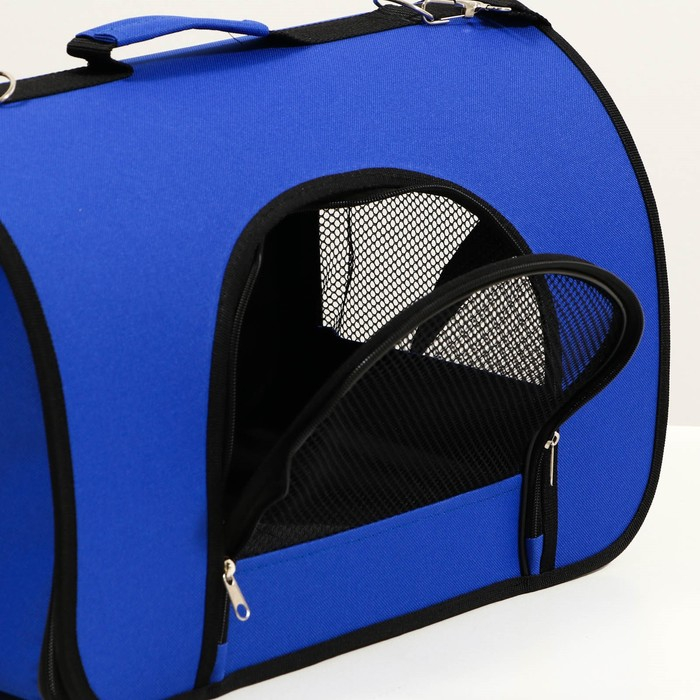 Сумка - переноска для животных, 2 входа, 46 х 28,5 х 30 см, синяя Сумка - переноска для животных, 2 входа, 46 х 28,5 х 30 см, синяя