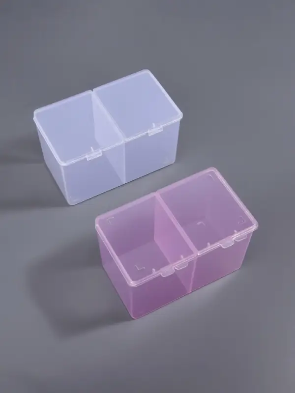 Контейнер для хранения мелочей, 2 секции, 6.7&times;12.5&times;7.5 см, МИКС