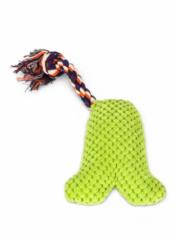 Мягкая игрушка для собак &laquo;Монстрик с канатом&raquo;, 23 см, с пищалкой, зелёная