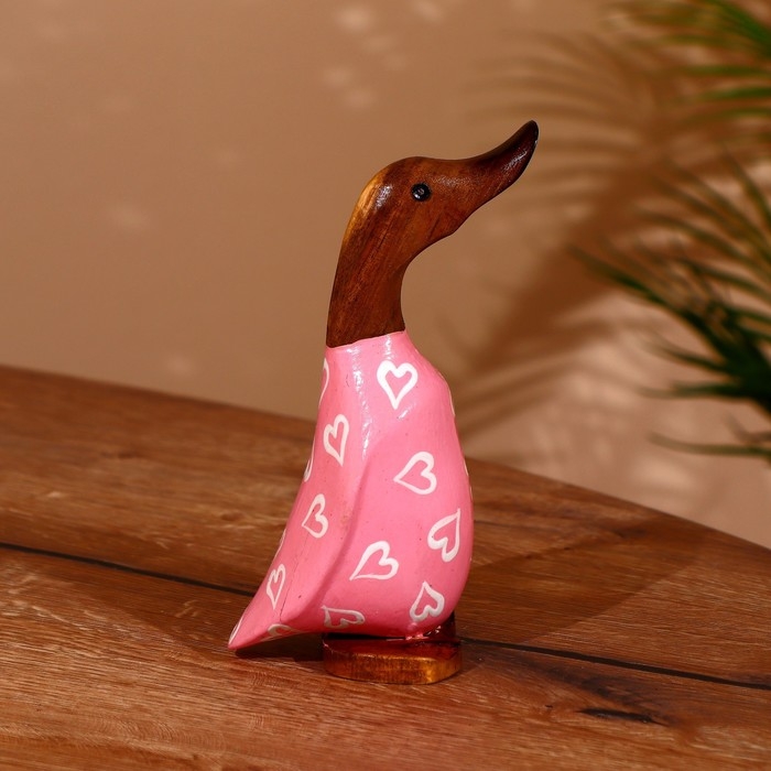 Сувенир Сувенир "Утка в розовом" дерево 20 см