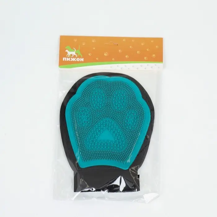 Рукавица для вычёсывания шерсти, двусторонняя, на правую и левую руку, цвет МИКС