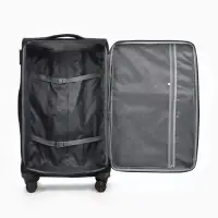 Чемодан на колёсах TEXTURA, кодовый замок, текстильный, с увеличением, 47&times;30&times;78 см, 28", чёрный