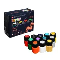 Краска по ткани, набор 12 цветов &times; 20 мл, ЗХК Decola, акриловая на водной основе, (4141216)