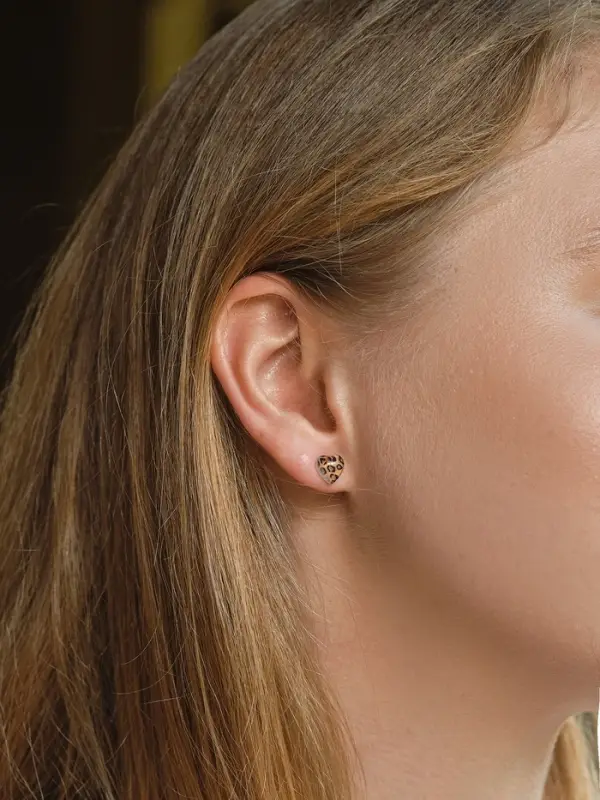 Набор серьги Набор серьги "Леопард" трио, цветной в серебре