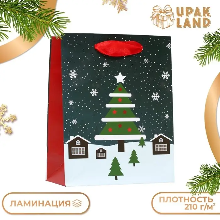 Пакет ламинированный «Ночь перед рождеством» 11.5×14.5×6 см