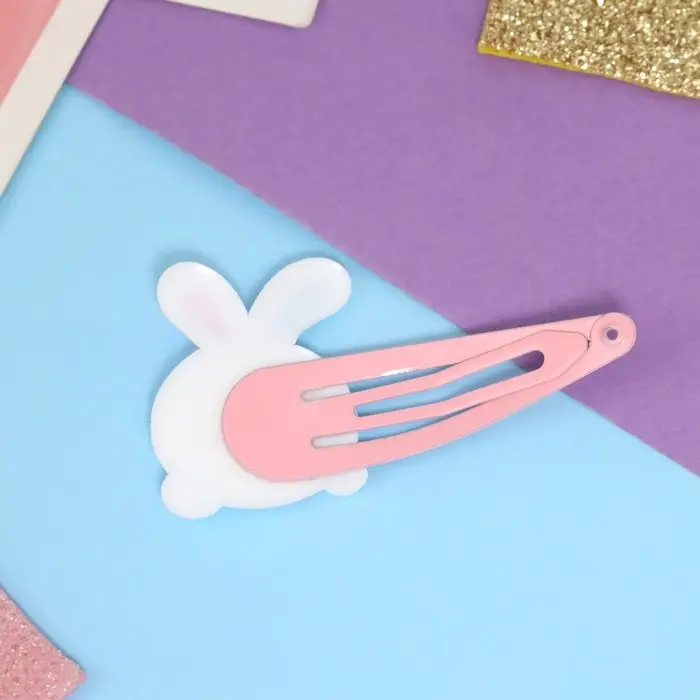 Невидимка для волос  Невидимка для волос "Адель" (набор 2 шт) милый зайка, 5,5 см